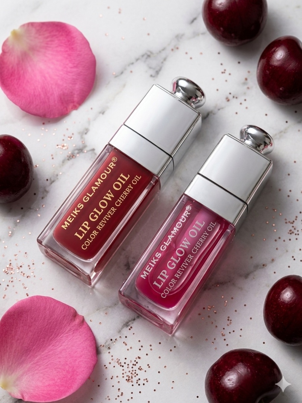 Meike Glamour Lip Glow Oil - Pink & Red Shades